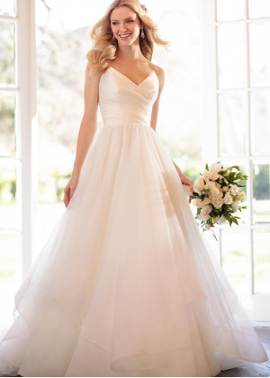 Strapless Ivory Satin Tulle Unique Wedding Dress